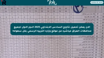 الآن يمكن تحميل نتائج السادس الابتدائي 2025 الدور الأول لجميع محافظات العراق مباشرة من موقع وزارة التربية الرسمي بكل سهولة!